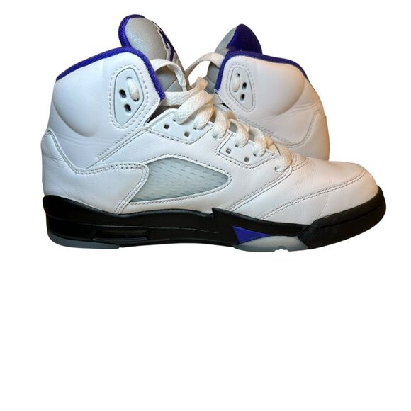 Nike Air Jordan 5 Retro GS White/Dark Concord/Black Youth 4.5 Unisex 440888-141 - Picture 1 of 12